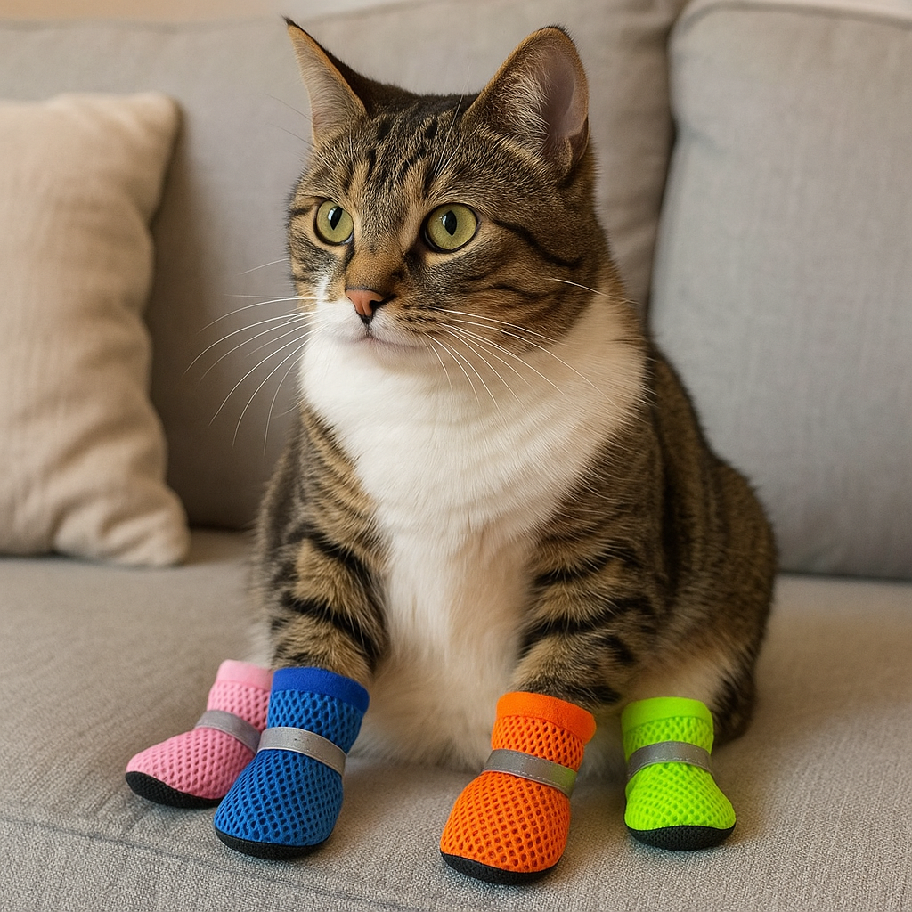 Anti-Slip Pet Shoes – Breathable Boots for Dogs & Cats